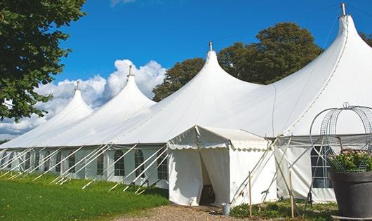 multiple portable restrooms for large-scale events, ensuring availability for all guests in Flowood